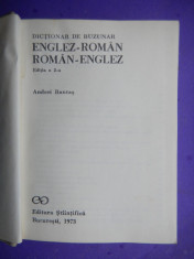 DICTIONAR DE BUZUNAR Englez-Roman Roman-Englez Andrei Bantas 20,000 DE CUVINTE foto