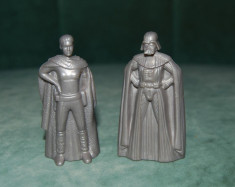 Lot 3 figurine / jucarie Star Wars, personaje Darth Vader, Padme Amidala, Obi-Wan Kenobi cu vizor e care se vere poza cu actorul, plastic, 6.5cm, foto