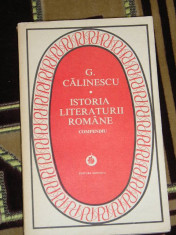 RWX 29 - ISTORIA LITERATURII ROMANE - G CALINESCU - EDITATA IN 1983 foto