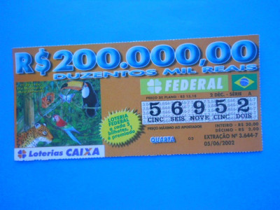 HOPCT BRAZILIA BILET LOTO / LOTERIE foto