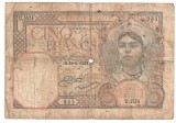 ALGERIA 5 FRANCI 1929 U