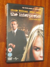 THE INTERPRETER - film DVD - cu NICOLE KIDMAN si SEAN PENN (original din Anglia, in stare impecabila!!!)