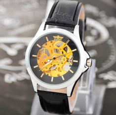 Ceas Luxury WINNER MECANIC Skeleton Full Automatic White Black W2 l CEL MAI MIC PRET GARANTAT| GARANTIE foto