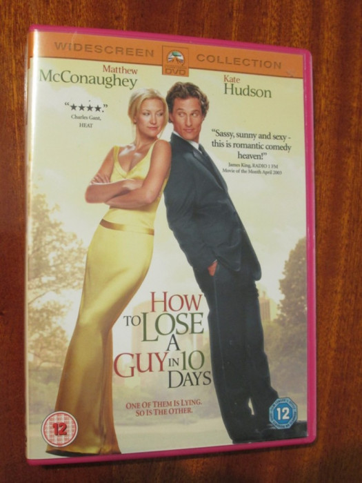 HOW TO LOSE A GUY IN 10 DAYS - film DVD - cu MATTHEW MCCONAUGHEY si KATE HUDSON (original din Anglia, in stare impecabila!!!)