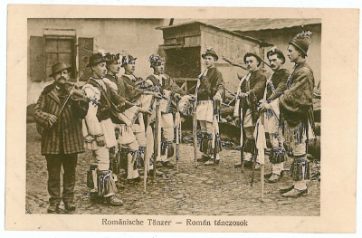 2715 - Ethnic, FOLK TEAM, music violin - old postcrd - used - 1917 foto