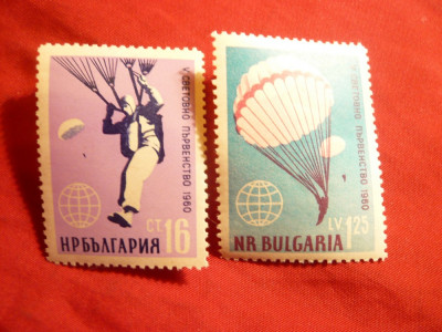 Serie - Parasutism 1960 Bulgaria , 2 val. foto