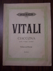 VITALI - CIACCONA (partituri muzicale pentru vioara si pian) foto