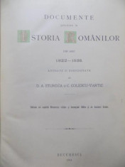 DOCUMENTE PRIVITOARE LA ISTORIA ROMANILOR URMARE LA COLECTIUNEA LUI EUDOXIU HURMUZAKI SUPLEMENT I VOL. V 1822- 1838 , 1894 foto