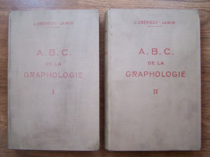 ABC DE LA GRAPHOLOGIE (grafologie), 2 VOL - J.CREPIEUX-JAMIN, 1929 (CU AUTOGRAF) foto