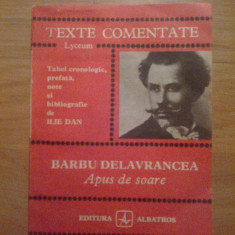 b2 Barbu Delavrancea - APUS DE SOARE - texte comentate