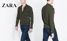 ZARA MAN Geaca Barbati material Strech cu fermoare, SLIM FIT pe corp, Marime XS foto