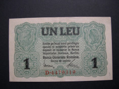 1 leu 1917 Banca Generala Romana (BGR) aUNC- / XF+ D44 foto