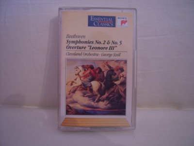 Caseta Beethoven - Symphonies No 2 &amp;amp; No 5-Overture Leonore III-, originala foto