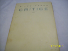 critice-vol III-e. lovinescu 1927-ed. definitiva foto