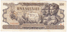 Bancnota 100 lei 27 august 1947,filigran BNR, data Rara ! foto