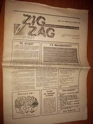 ziarul zig-zag anul 1 nr. 5 martie 1990 foto