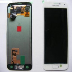 Display cu RAMA Samsung Galaxy S5 G900 alb original Swap foto