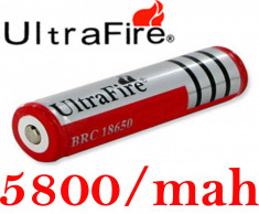 Acumulator lanterna li- ion UltraFire18650 3,7V 5800 mAh - reincarcabil foto