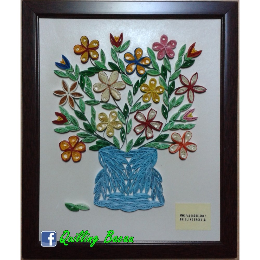Tablou Vaza Cu Flori Quilling Produs Handmade Arhiva Okazii Ro
