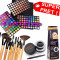 Trusa machiaj paleta farduri profesionala 180 culori + set 12 pensule make up