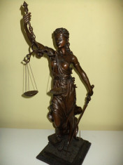 Statueta bronz monumentala dimensiuni f mari Justitia aprox 20 kg si 80 cm h foto