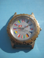 Ceas Vintage Grey Middle Europe-Limited edition- editie limitata, metal, cu steagurile europene. foto