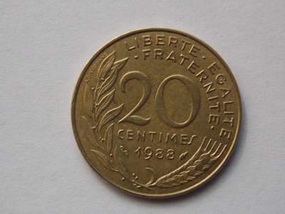 20 CENTIMES 1988 FRANTA XF foto