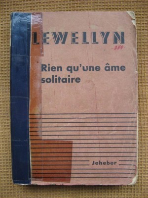 Richard Lewellyn - Rien qu&amp;#039;une ame solitaire (in limba franceza) foto