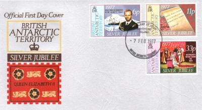 TERITORIILE ANTARCTICE BRITANICE, 1977, FDC - Aniversarea a 25 de ani de domnie a Reginei Elisabeta a II-a, stare foarte buna foto