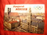 Ilustrata- tematica Olimpiade- Orasul Olimpiadei Munchen 1972 Germania , cu timbru sec olimpic, Necirculata