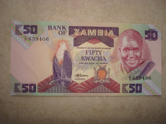 Bancnota ZAMBIA, 50 KWACHA foto