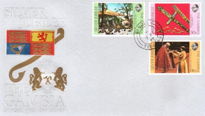 GAMBIA, 1977, FDC - Aniversarea a 25 de ani de domnie