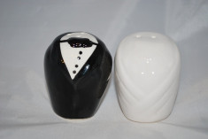 Marturii nunta set solnite ceramica inima &amp;quot; Bust Ginere &amp;amp; Mireasa solnita foto