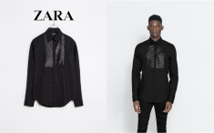 Zara Man Original - Camasa Barbati SUPER Eleganta, &amp;quot;BEAT Collection Shirt&amp;quot; SLIM FIT. Marime M OUTLET Arad. Produse NOI. REDUSE! foto