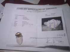 Inel de dama din aur galben 14K, cu diamante si pietre pretioase (jad) 1 carat, 9.98 grame, marimea 55 foto