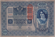 AUSTRIA 1.000 kronen 1902 F+/VF-!!! foto