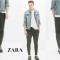 Zara Man Original - Pantaloni Barbati SLIM insertie piele la buzunare, &quot;Gray Basic Trousers &quot; Marime S OUTLET Arad. Produse NOI. REDUSE!