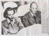 Fotografie de presa Printesa Ana de Bourbon-Parma si unchiul Erik, catre Elvetia, autentica si originala, 5 IUNIE 1948, &quot;ASSOCIATED PRESS WIREPHOTO&quot;, Romania 1900 - 1950, Monarhie