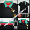 TRICOU 5XL BARBATI FIRMA FERRARI NEGRU GULER VERDE MANECA SCURTA 3NASTURI XXXXXL