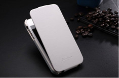 Husa / toc piele fina iPhone 5c lux, tip flip cover, culoare - alba foto