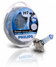 Set 2 Becuri auto far halogen Philips H7 Blue Vision Ultra, 12V, 55W foto