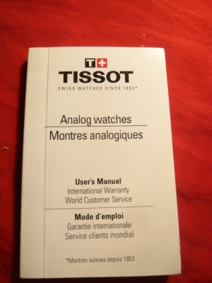 Manual de utilizare Ceasuri Analog Tissot , dimensiuni 3,6x2,4 cm ,148 pag foto