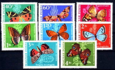 UNGARIA 1969, Fauna - Fluturi, MNH, serie completa neuzata foto