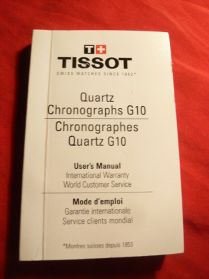 Manual de utilizare Ceasuri Quartz Cronograf G 10 , dimensiuni 3,6x2,4 cm ,166 pag foto