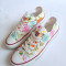 Tenisi-Tenesi Inalti Bascheti Converse All Star Albi Cu flori-Model Floral-Floricele -Flower Dama Marimea 39 37