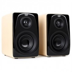 Trevi AVX 565 pereche de boxe active, hi-fi cu bass reflex lemn de culoare deschisa 80W foto