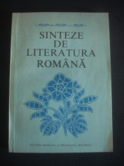CONSTANTIN CRISAN - SINTEZE DE LITERATURA ROMANA foto