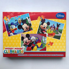PUZZLE MICKEY MOUSE. Puzzle 3 in 1 Mickey. 48 + 54+ 70 piese. Foi de colorat + creioane colorate. Produs SIGILAT, LICENTIAT. foto