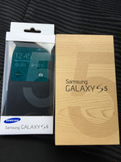 Samsung Galaxy S5 libere de retea negre 16 GB + husa originala tip carte G900 foto