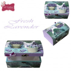 Cufar / cutie de bijuterii decorativa handmade Lavender foto